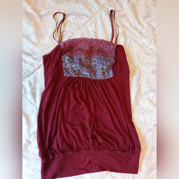 Womens Top, Large, Tank/Undershirt- Wine and Blue - Picture 2 of 11